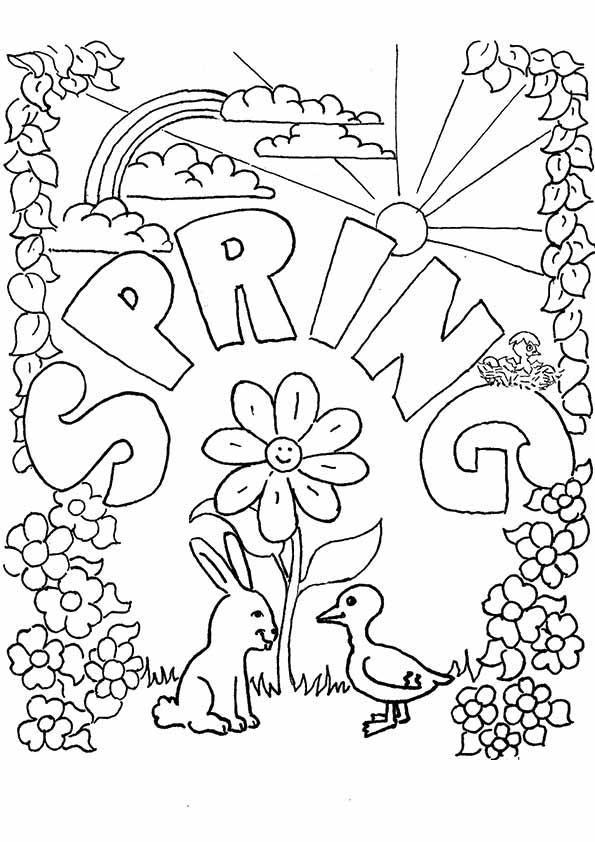 Spring coloring pages