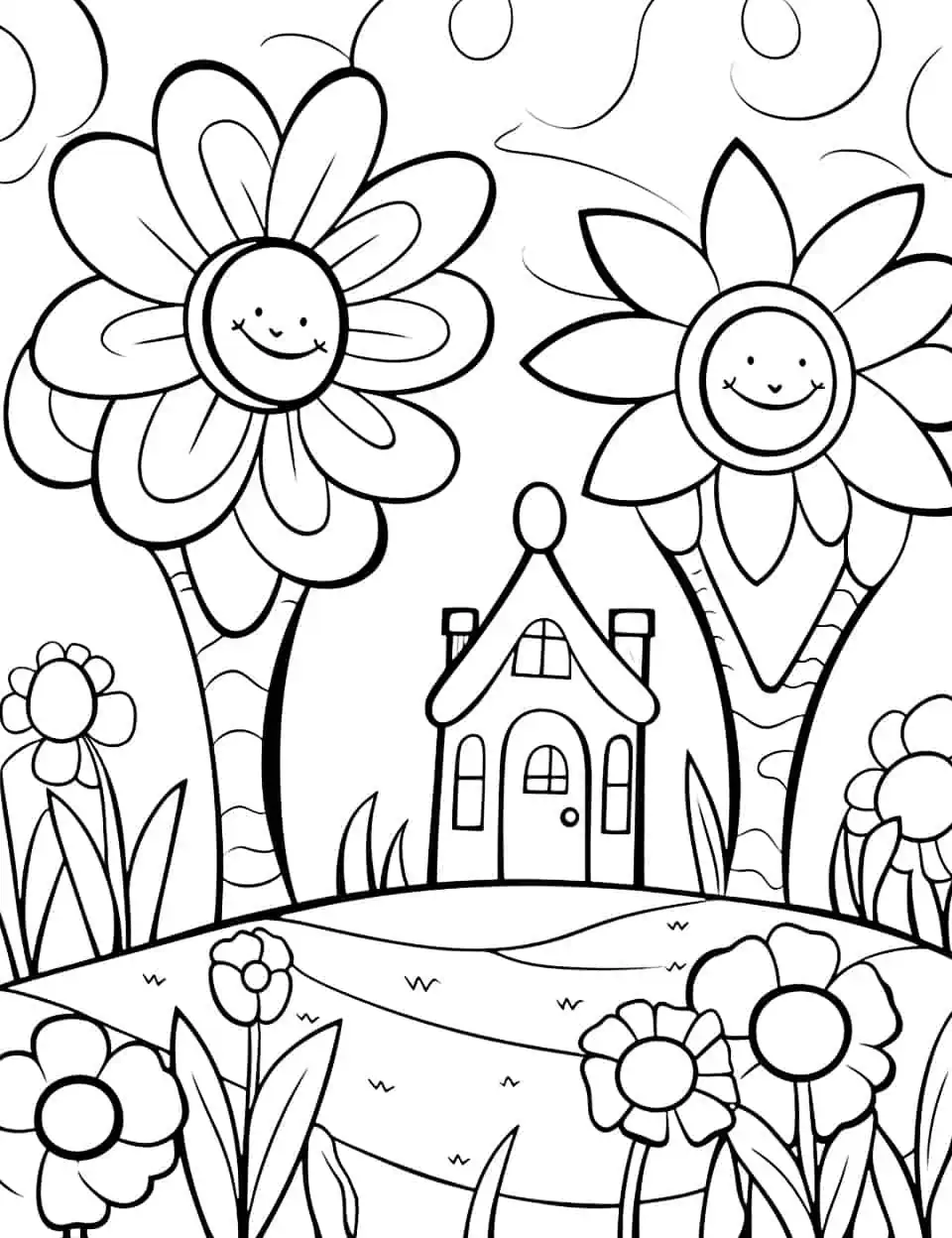 Spring coloring pages free printable sheets