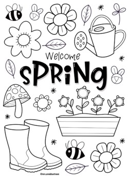 Wele spring coloring page by mrs arnolds art room tpt