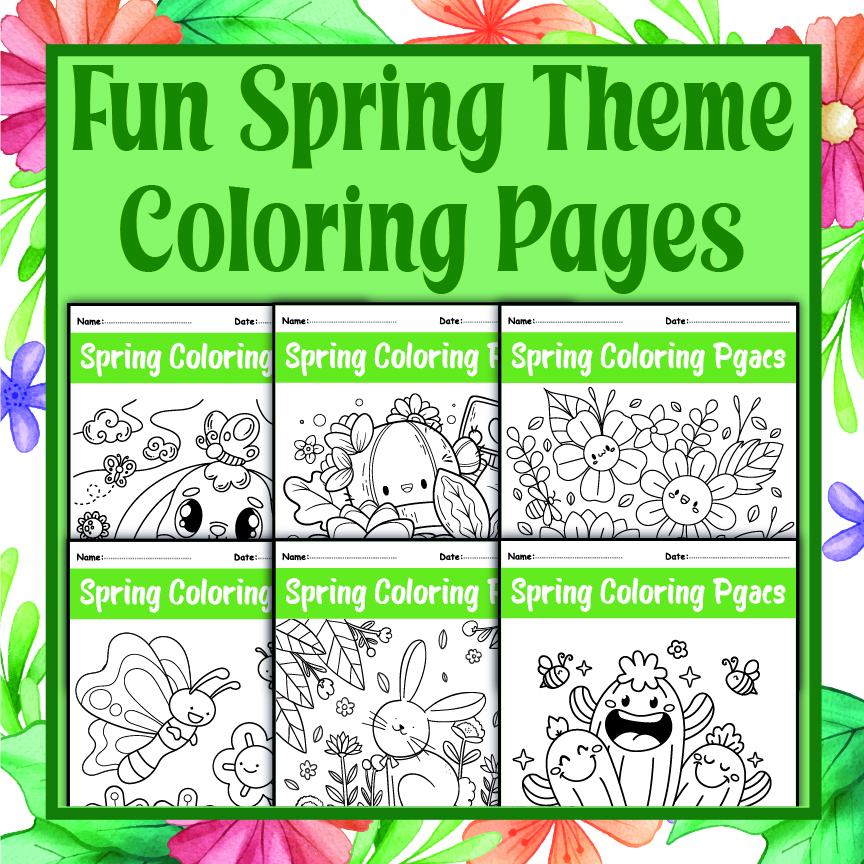 Spring time coloring pages