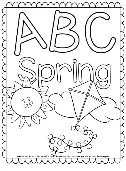 Abc spring coloring page free homeschool deals