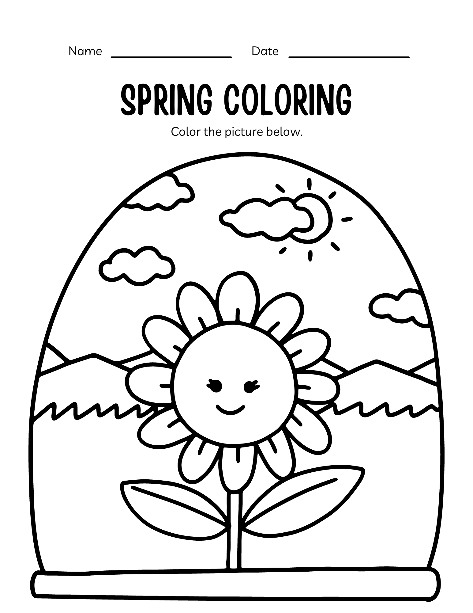 Free spring themed coloring pages â