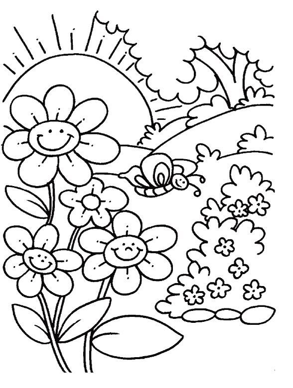 Spring coloring pages