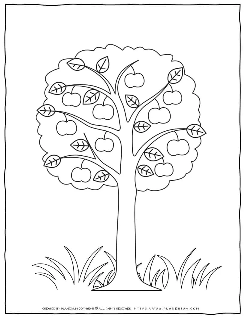 Tree coloring page