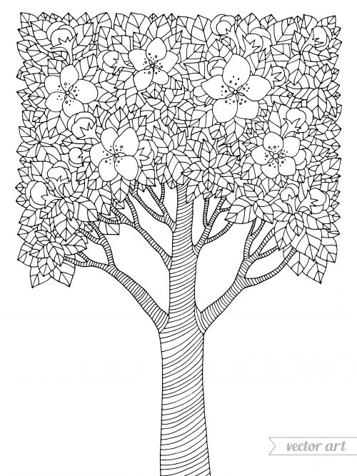 Blossom tree coloring page