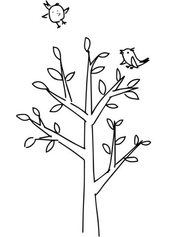 Spring tree coloring page spring tree spring coloring pages tree coloring page