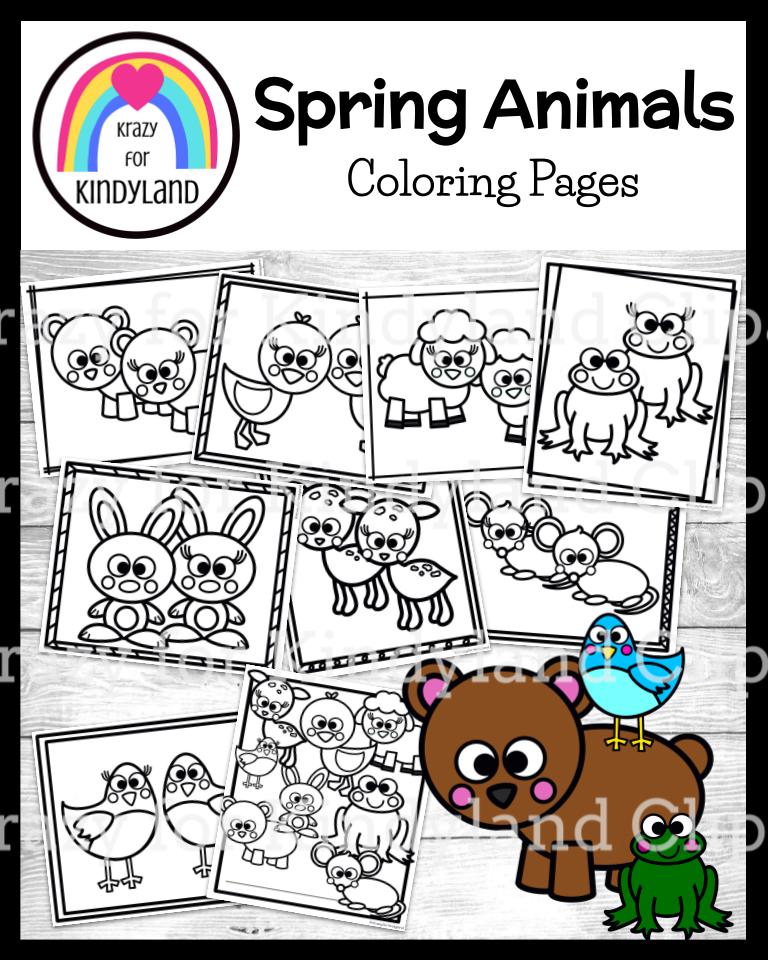 March coloring pages mega bundle saint patricks spring weather animals