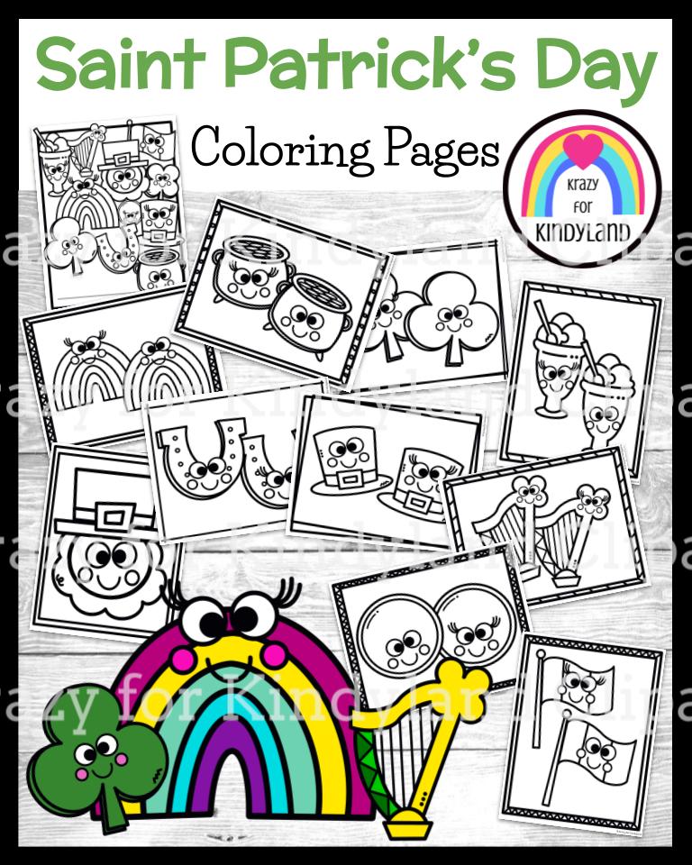 March coloring pages mega bundle saint patricks spring weather animals