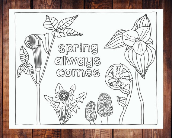 Spring always es coloring page