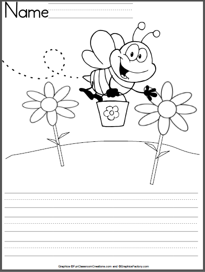 Bee kindergarten writing template made by teachers