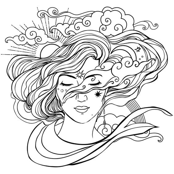 Aesthetic drawing coloring pages printable for free download