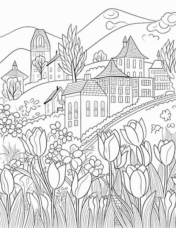 Fascinating printable spring coloring pages