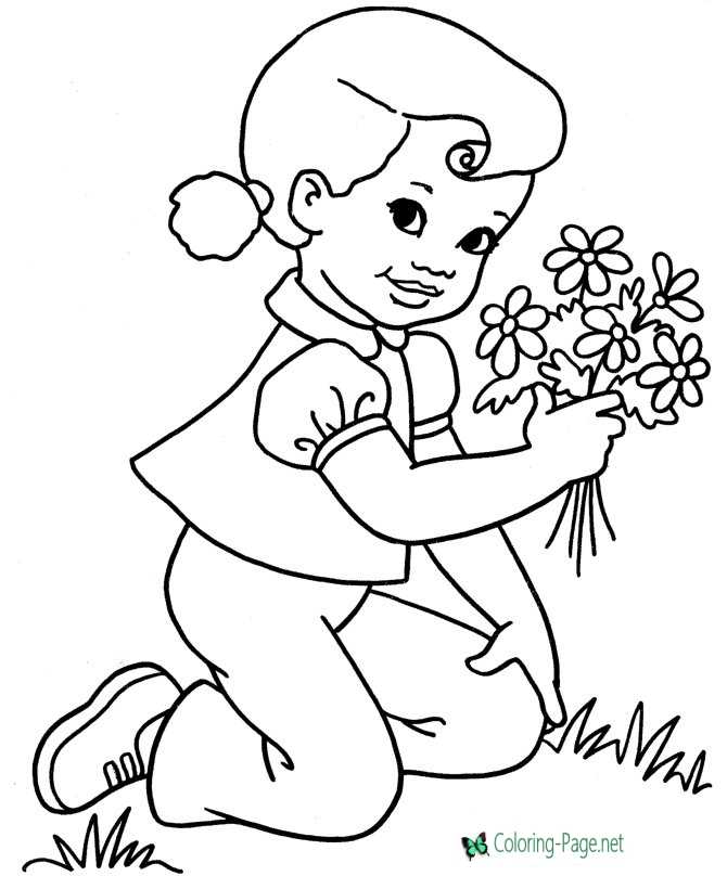 Spring coloring pages