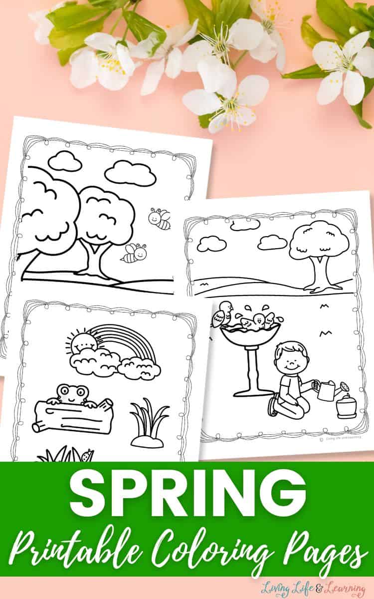 Spring printable coloring pages