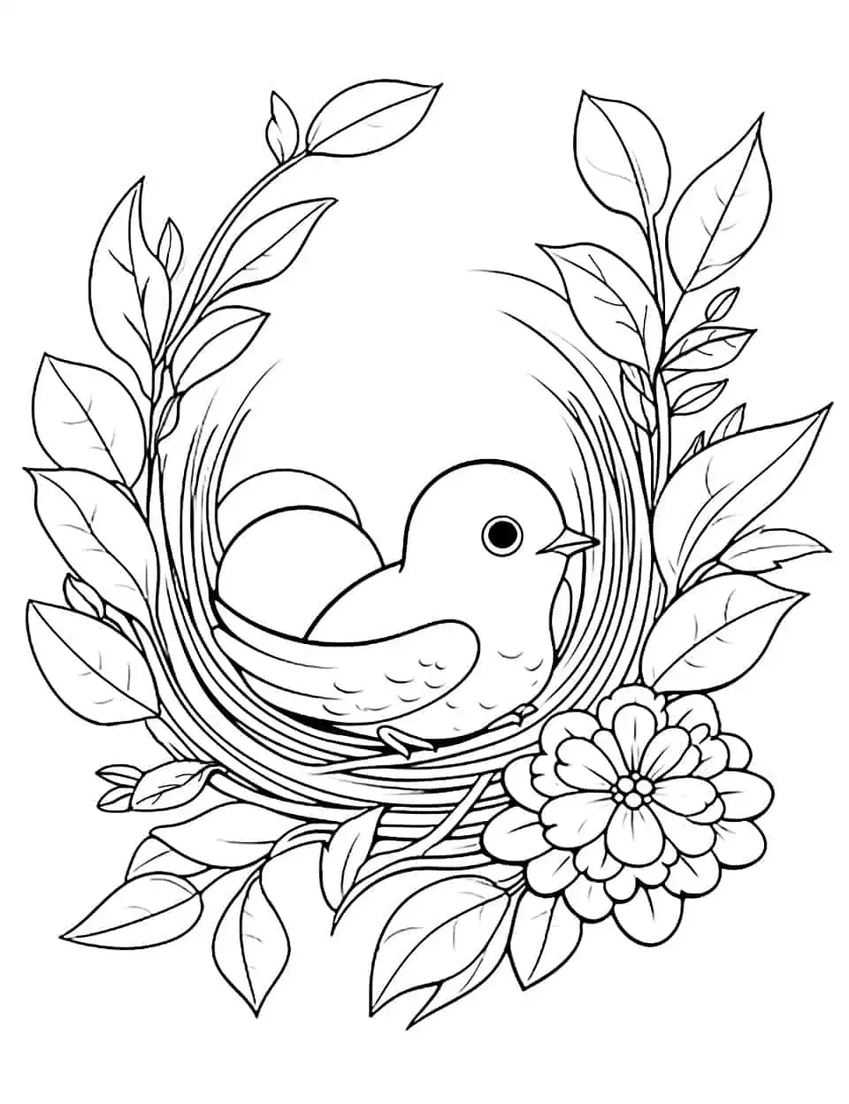 Spring coloring pages free printable sheets