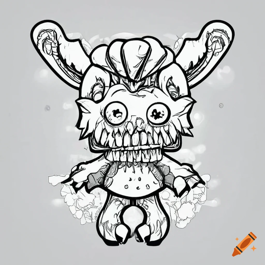 Cute monster coloring page on