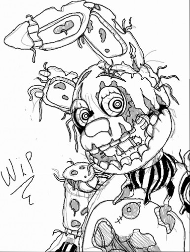 Springtrap the fire wip lineart by suenta