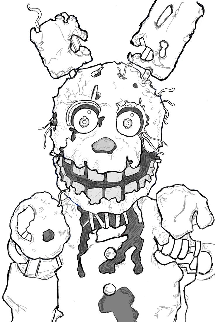 How to draw springtrap from five nights at freddys step by step drawing tutorial