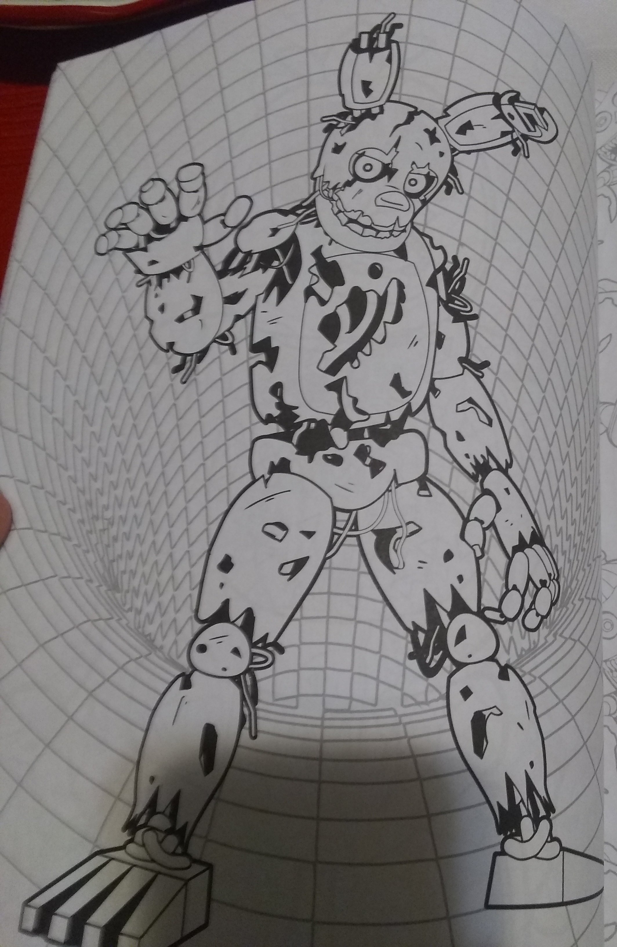 Springfacts on x the recently released official five nights at freddys coloring book features pages with artwork of springtrap william afton glitchtrap and plushtrap this marks the first time glitchtrap has appeared