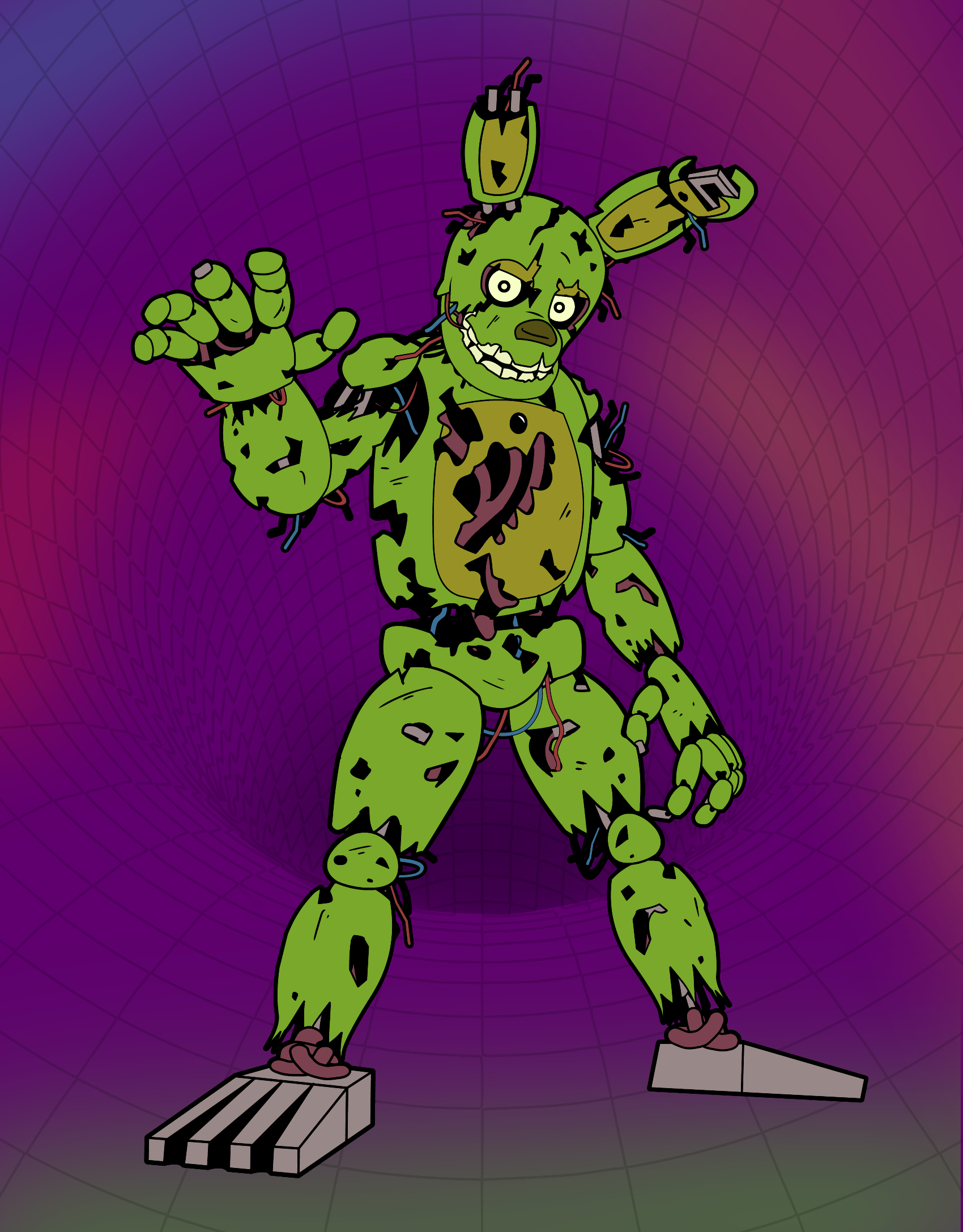 Snaktrap edited out of the springtrap coloring page from the official coloring book rfivenightsatfreddys