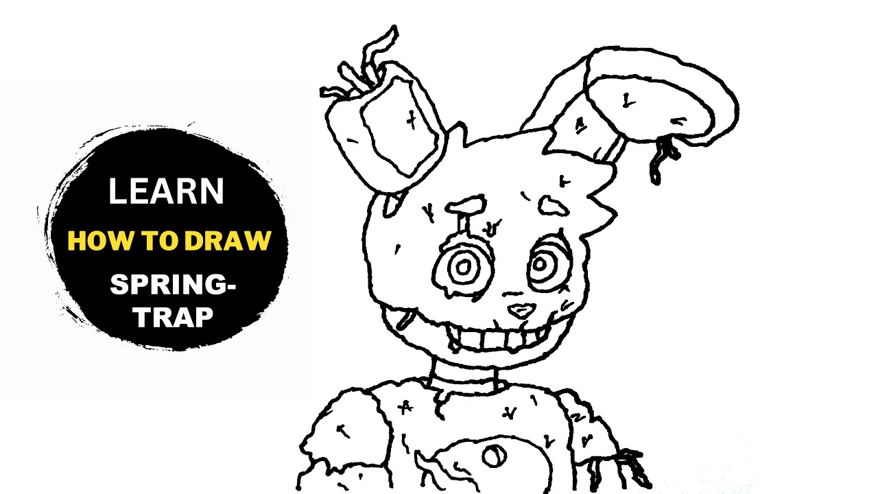 How to draw springtrap fro five nights at freddys springtrap drawing easy