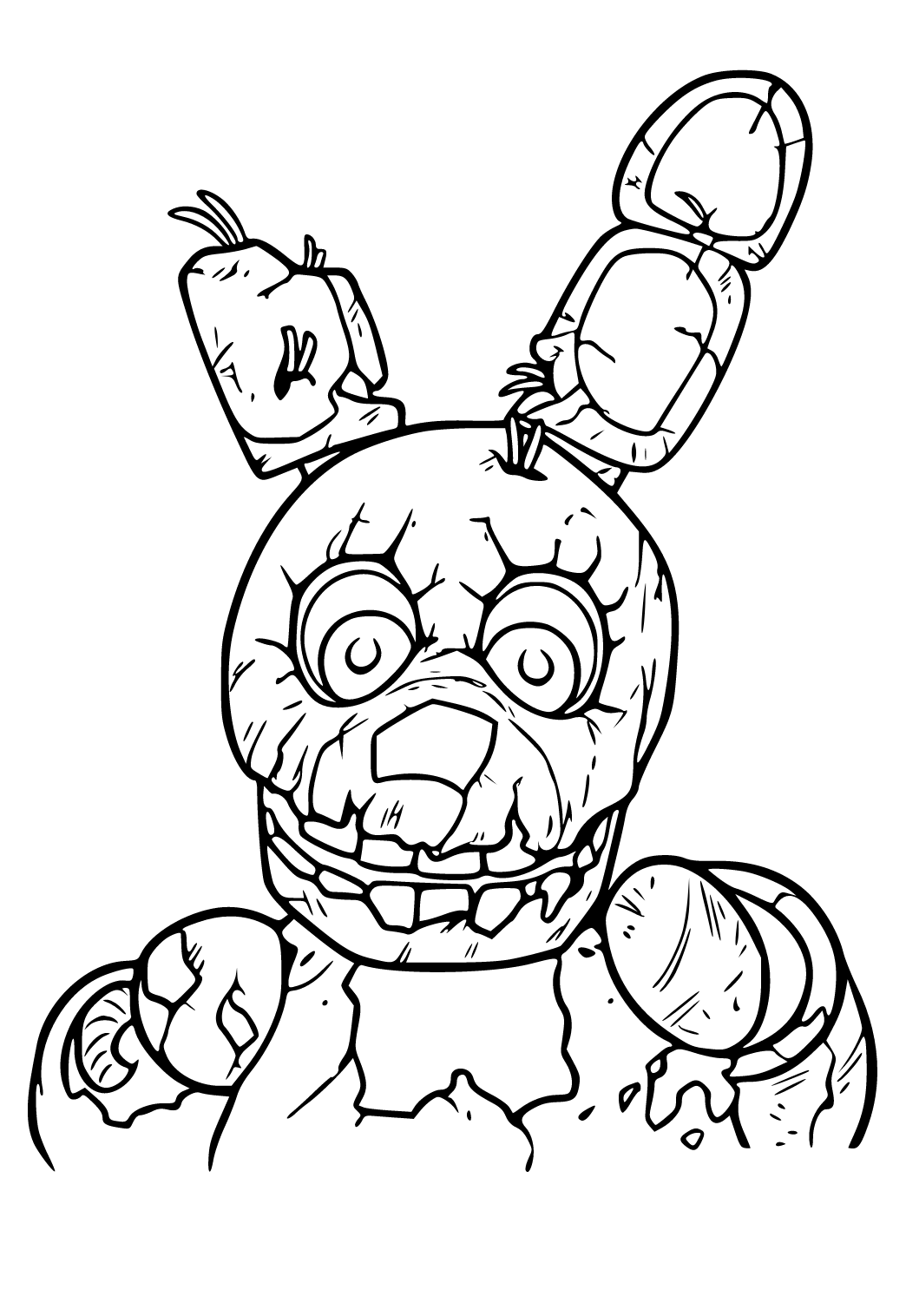 Free printable fnaf monster coloring page for adults and kids