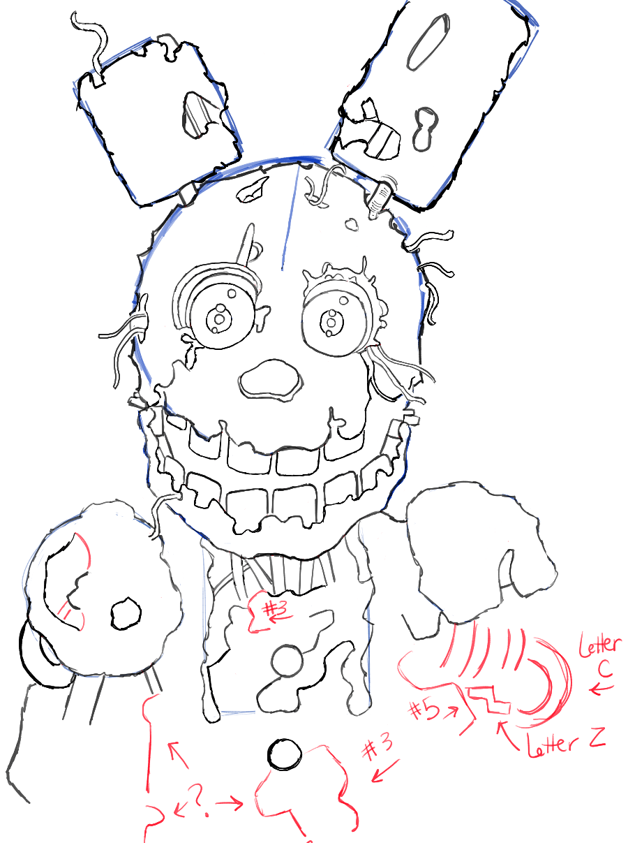 How to draw springtrap from five nights at freddys step by step drawing tutorial