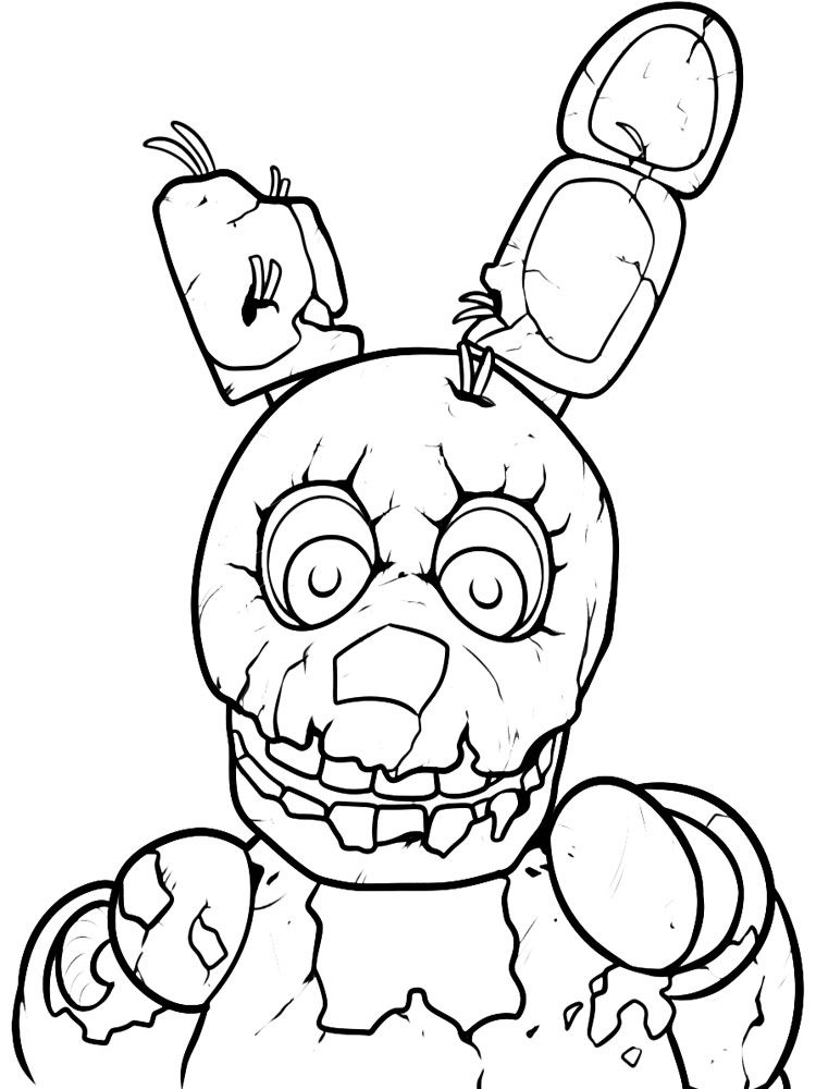 Springtrap from animatronics coloring pages fnaf coloring pages coloring pages scary drawings