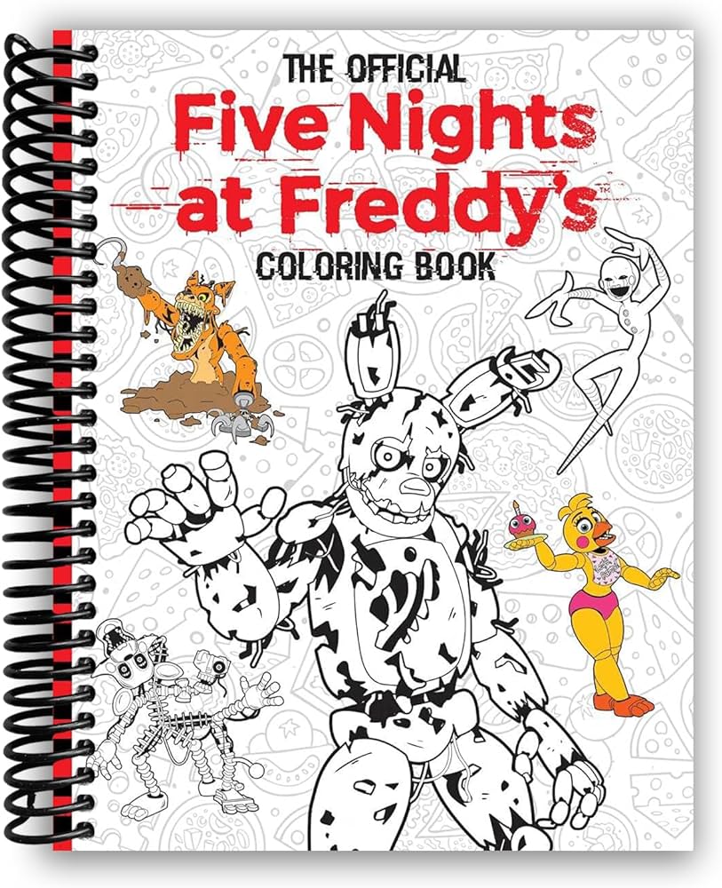 Official five nights at freddys coloring book five nights at freddys spiral