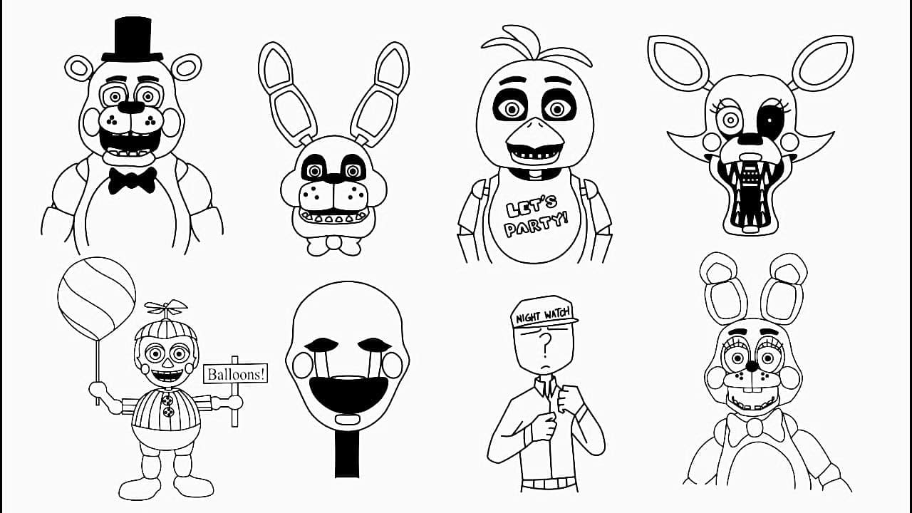 Five nights at freddys image coloring page