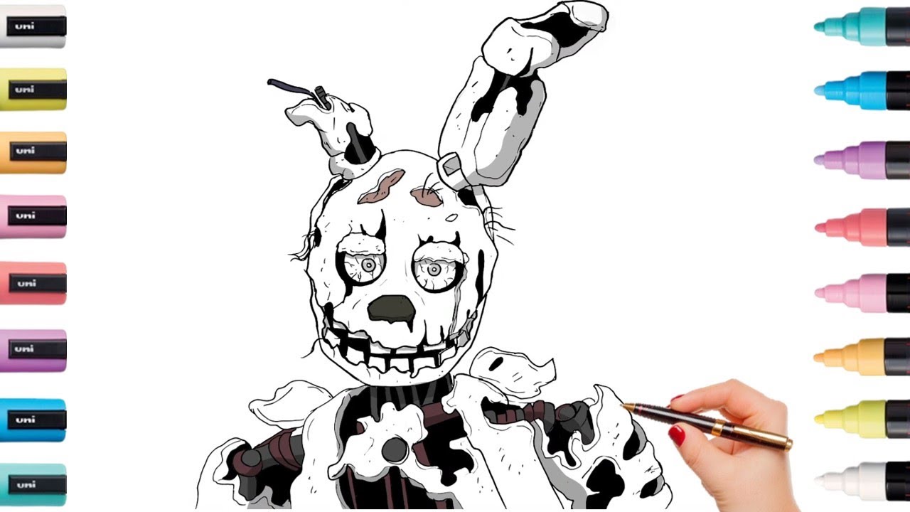 How to draw springtrap fnaf howtodrawspringtrapfnaf