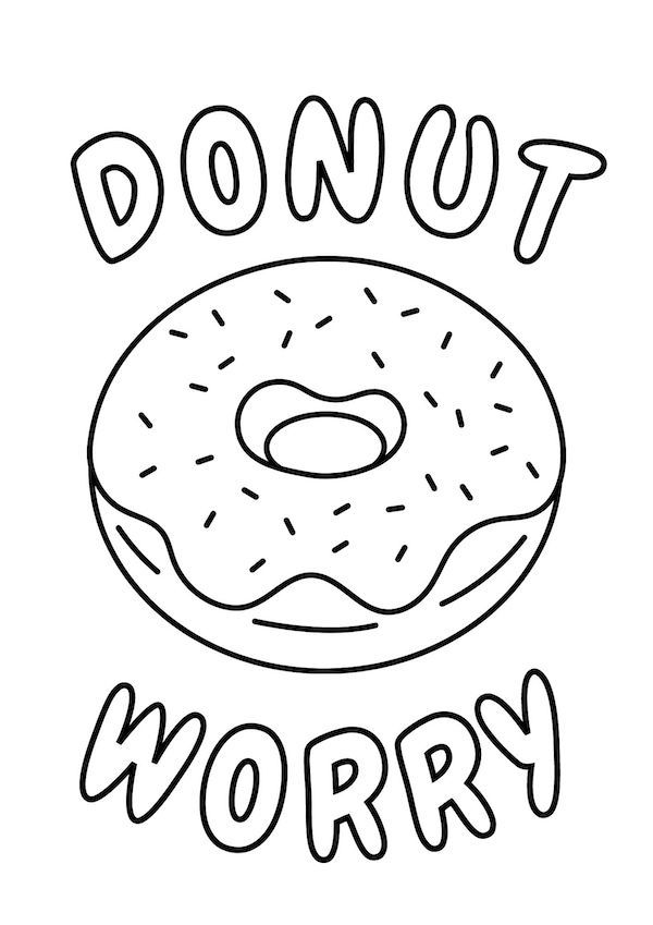 Super fun printable donut coloring pages