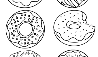 Donut coloring pages two kids and a coupon