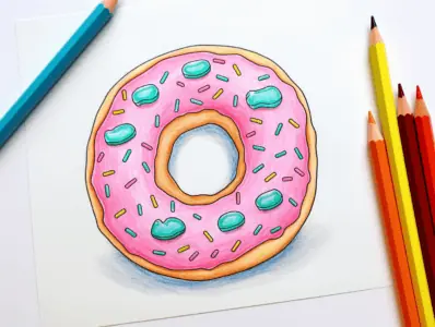 Donut coloring pages free printable sheets