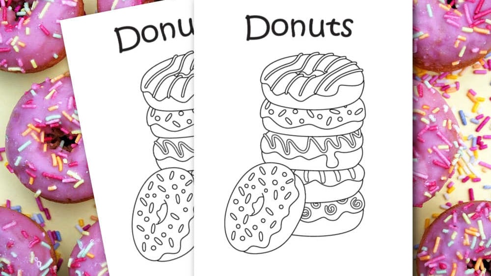 Donut coloring page