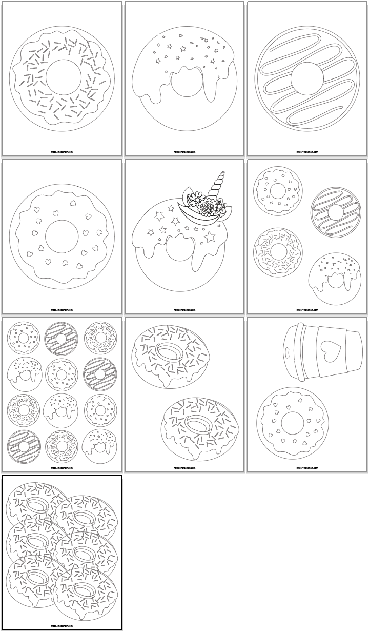 Printable doughnut coloring pages â the artisan life