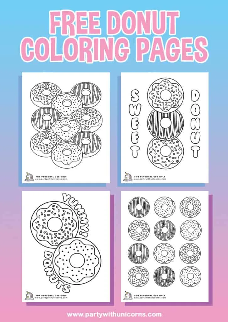 Donut coloring pages