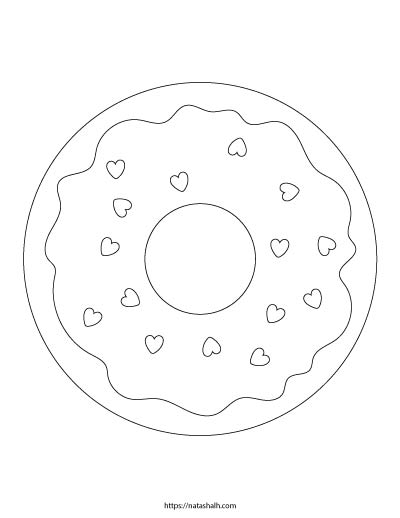 Free printable donut coloring pages