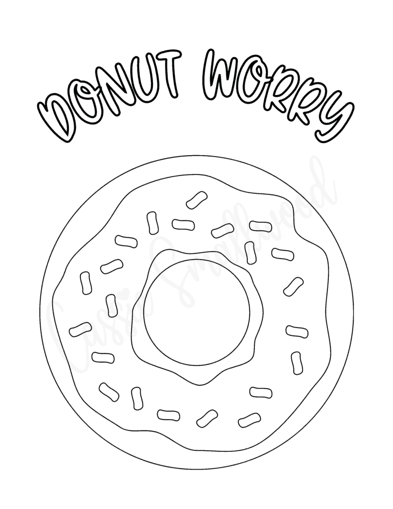 Adorable donut coloring pages