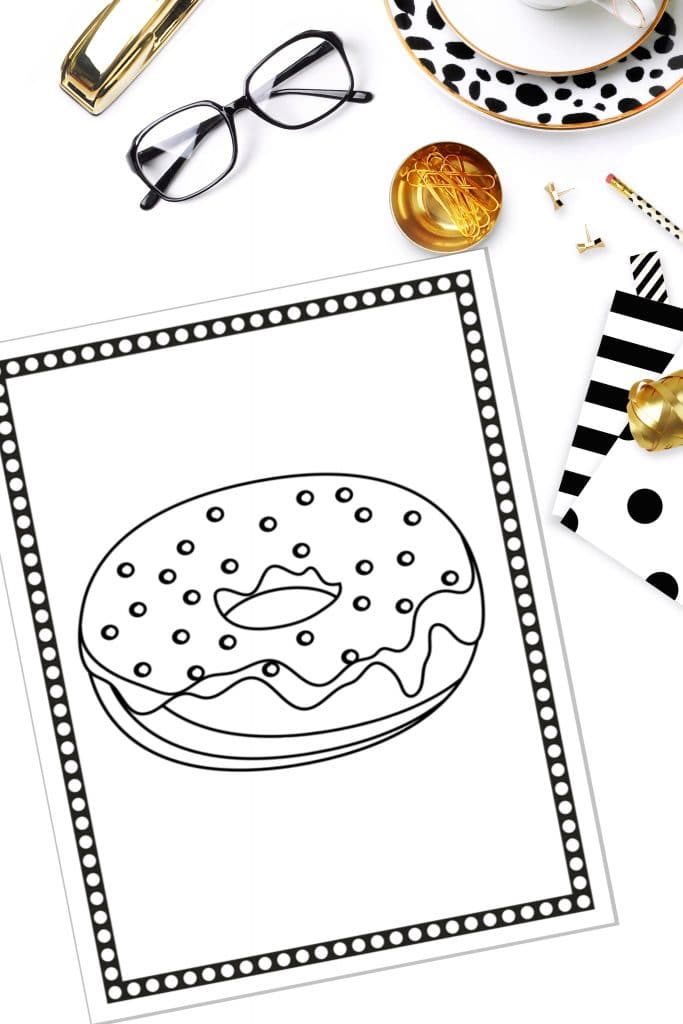 Printable donut coloring pages