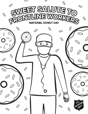 National donut day coloring pages for kids