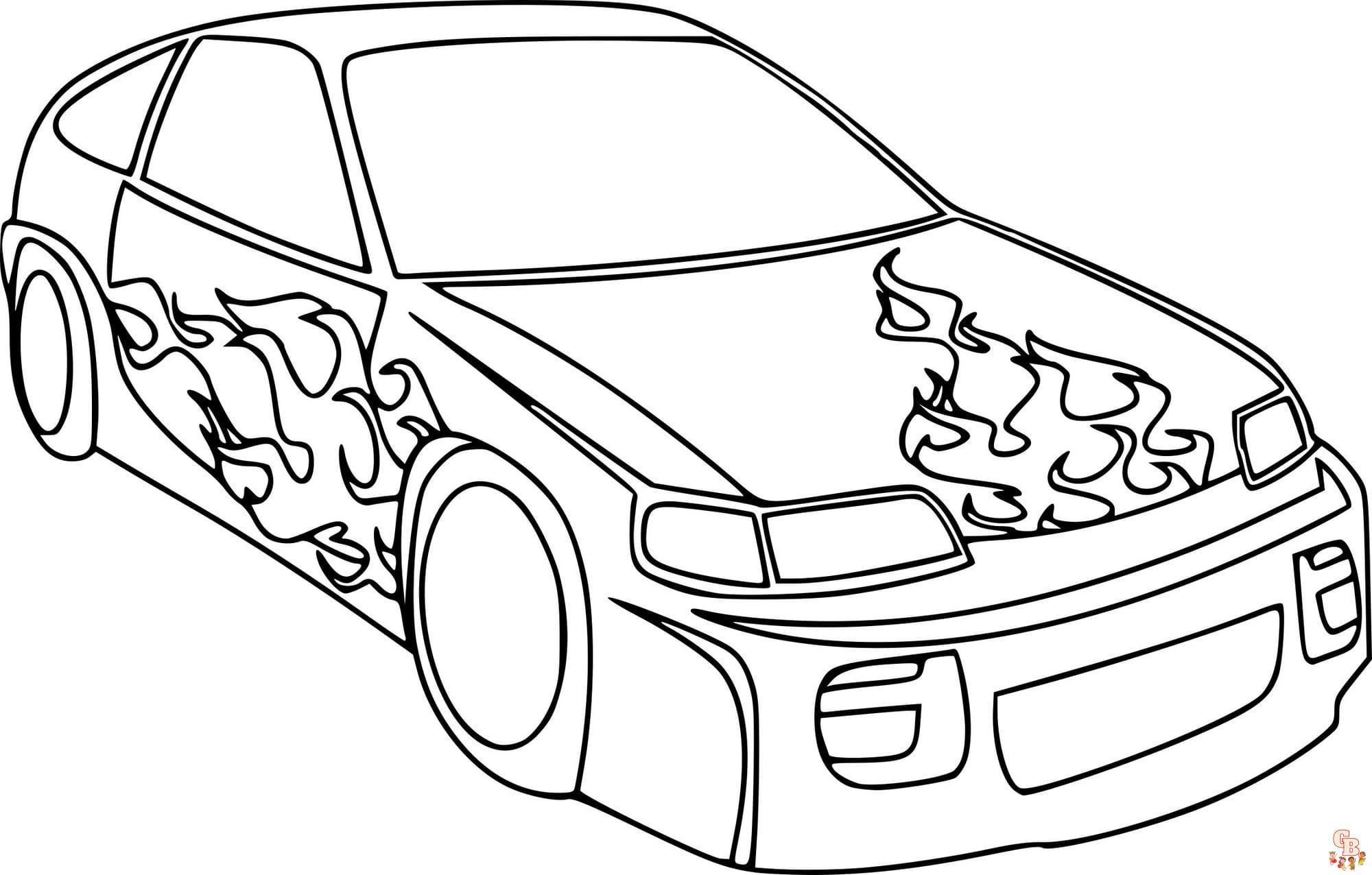 Racing car coloring pages