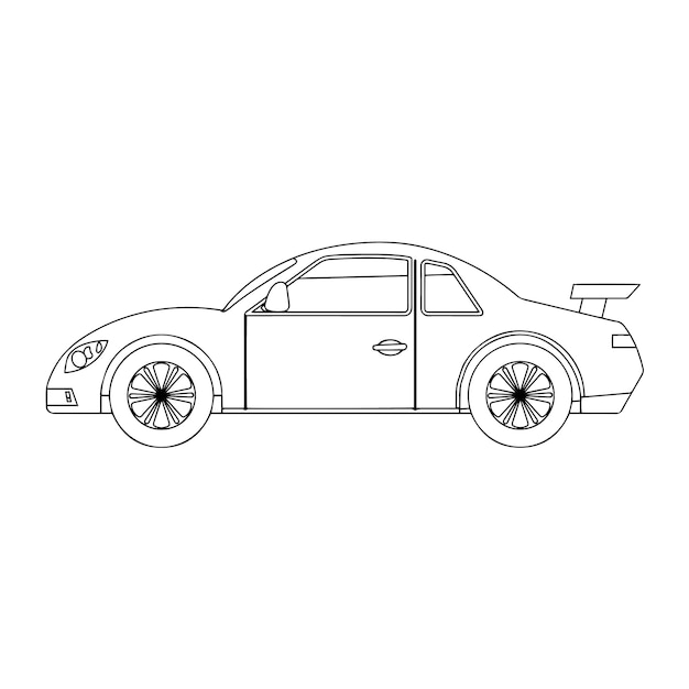 Premium vector coloring page outline of cars vehicles coloring book for kids