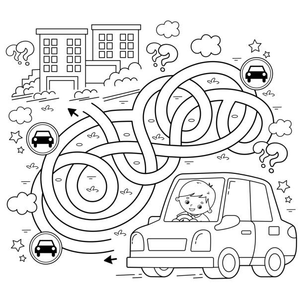 Coloring book car stock photos pictures royalty