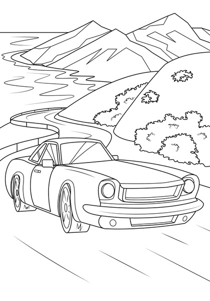 Thousand car coloring page royalty