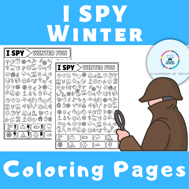 Christmas i spy coloring pages winter i spy coloring sheets december activities made by teachers