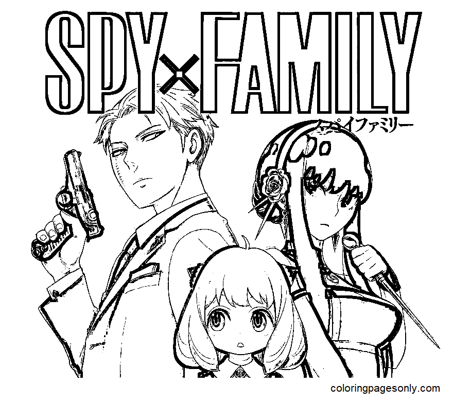 Spy x family coloring pages printable for free download