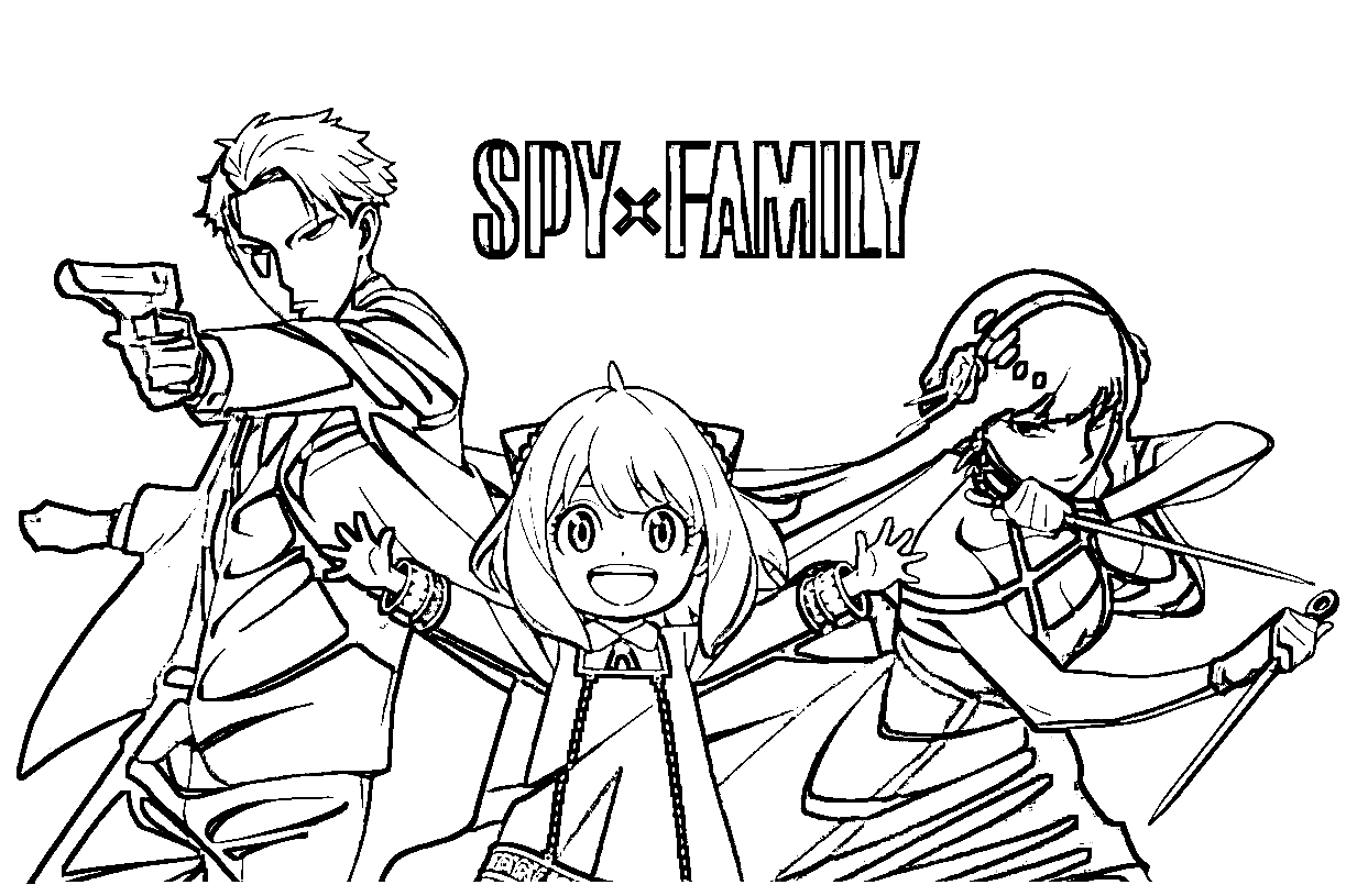 Spy x family coloring pages printable for free download