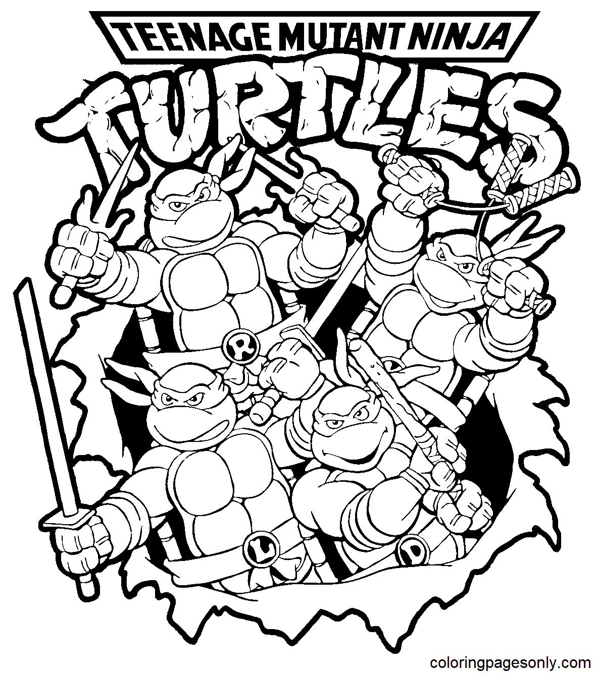 Ninja turtles coloring pages printable for free download