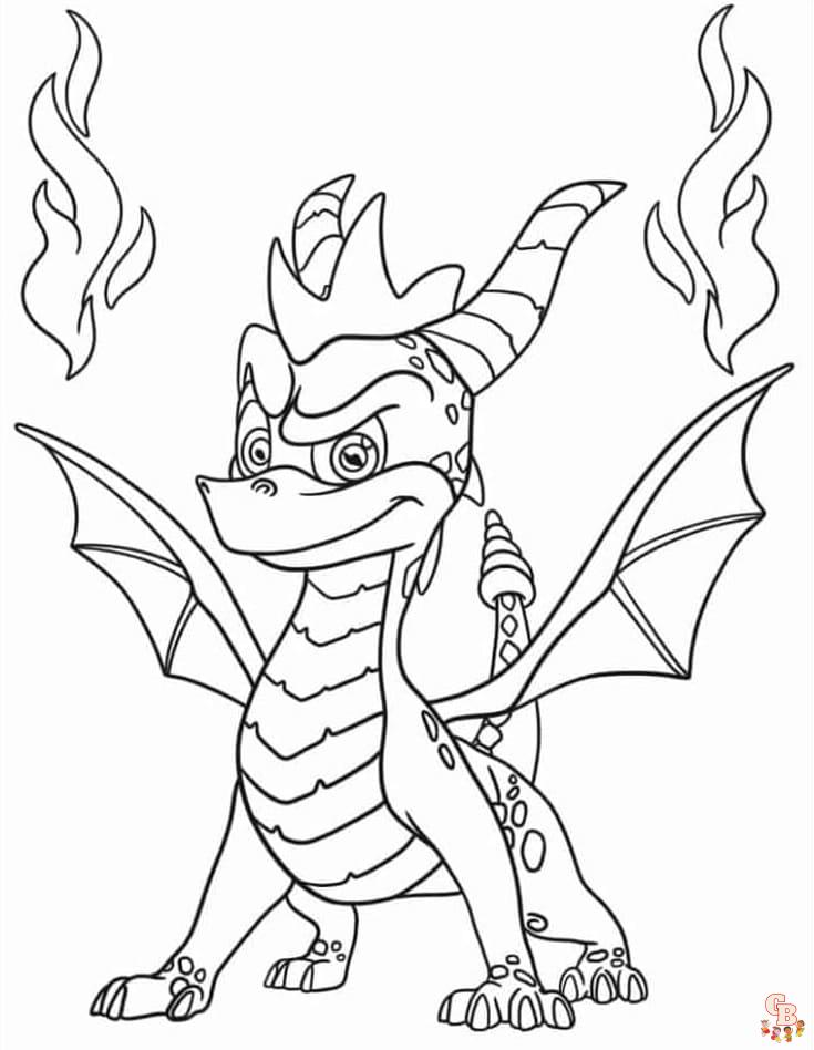 Printable spyro coloring pages free for kids and adults